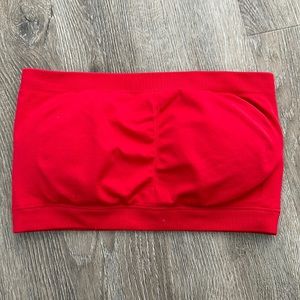 Red strapless bralette